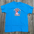 Blue Western Graphic Tee – "This Ain't My First Rodeo" Cowboy Boots & Cow Skull (Size Large)