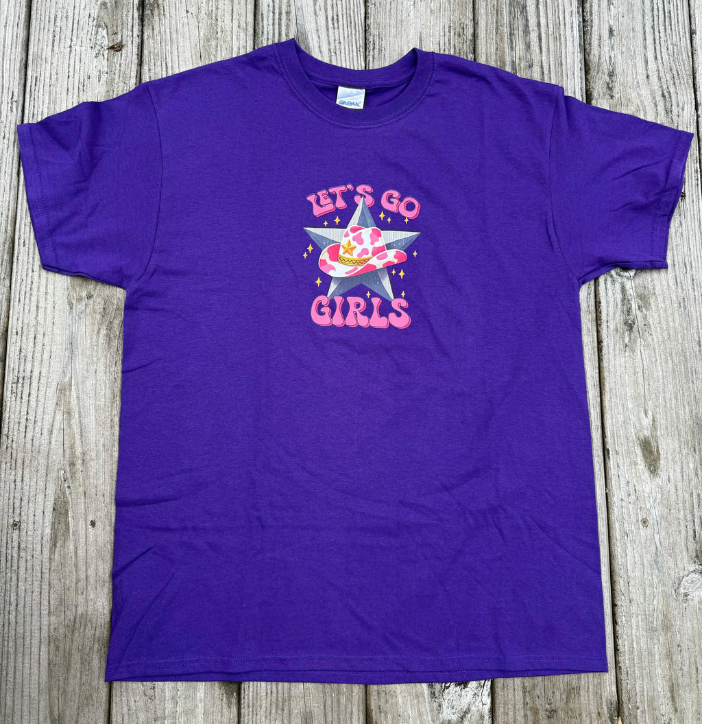Purple Western Cowgirl Graphic Tee – Country Music Graphic T-Shirt (Size Large)