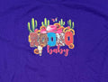 Purple Western Cowgirl Graphic Tee – "Rodeo Baby" Country T-Shirt (Size Medium)