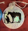 Horse themed glitter Christmas ornaments. western pleasure, barrel racing, cutting, hunter English.
