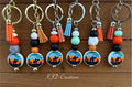 Western Cowboy Horse Desert Sunset Silicone Beaded Keychain with Leather Tassel