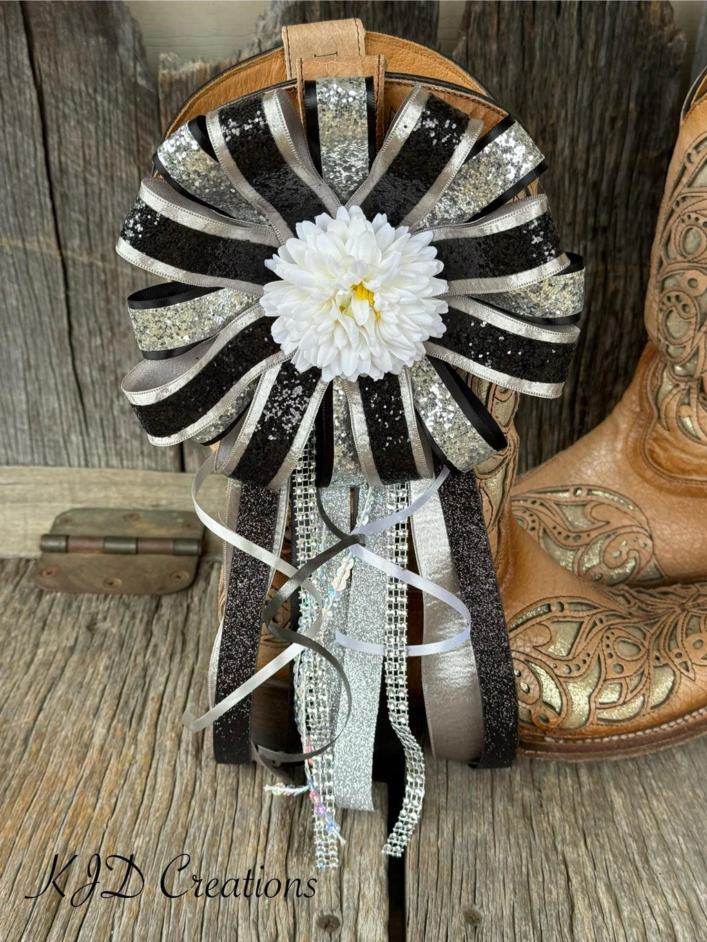 Black & Silver Glitter Mini Boot Mum – Homecoming Clip-On Boot Accessory