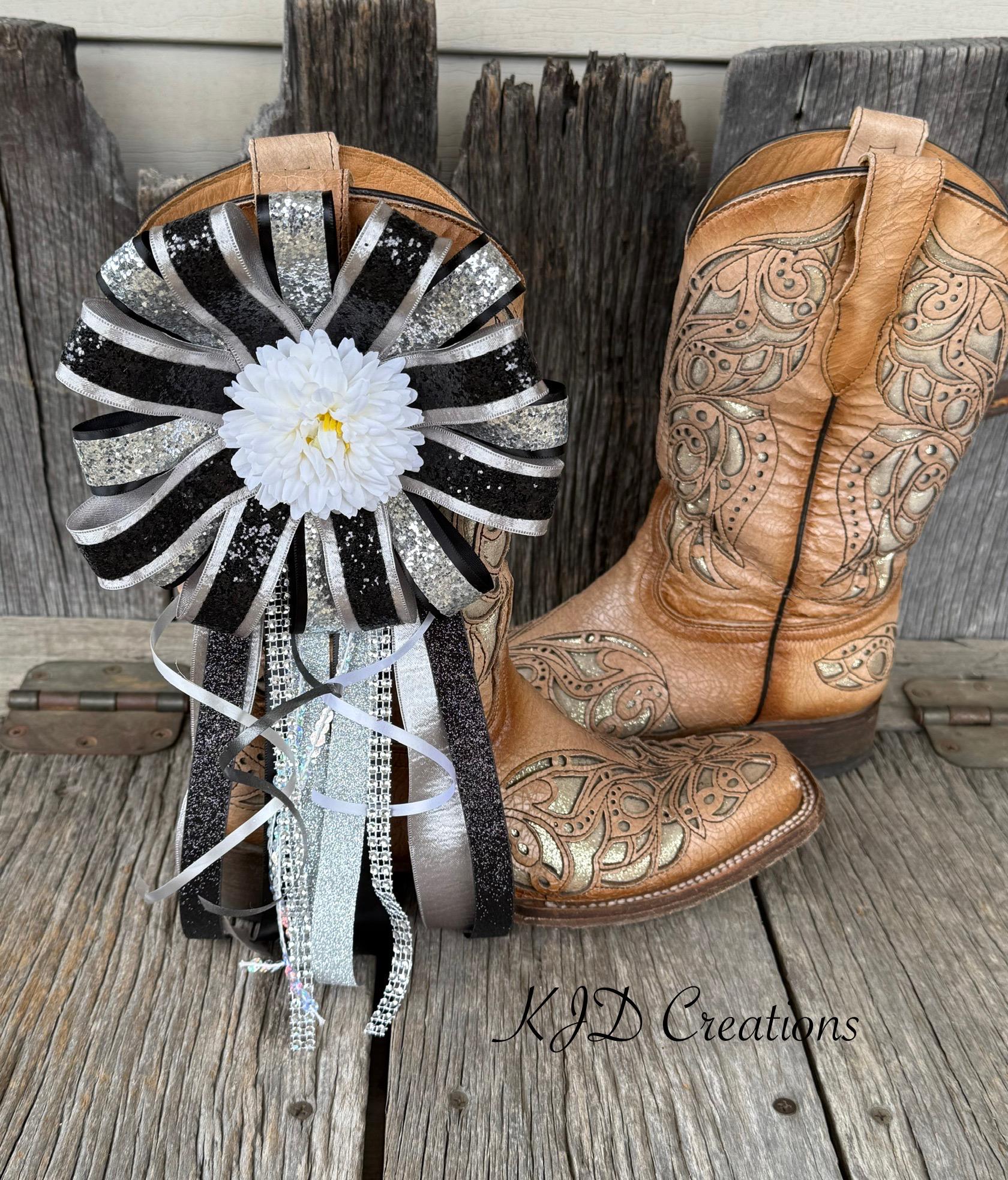 Black & Silver Glitter Mini Boot Mum – Homecoming Clip-On Boot Accessory