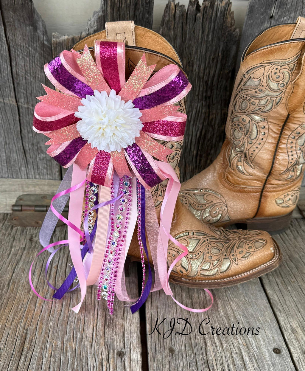 Pink & Purple Glitter Mini Boot Mum – Homecoming Clip-On Boot Accessory