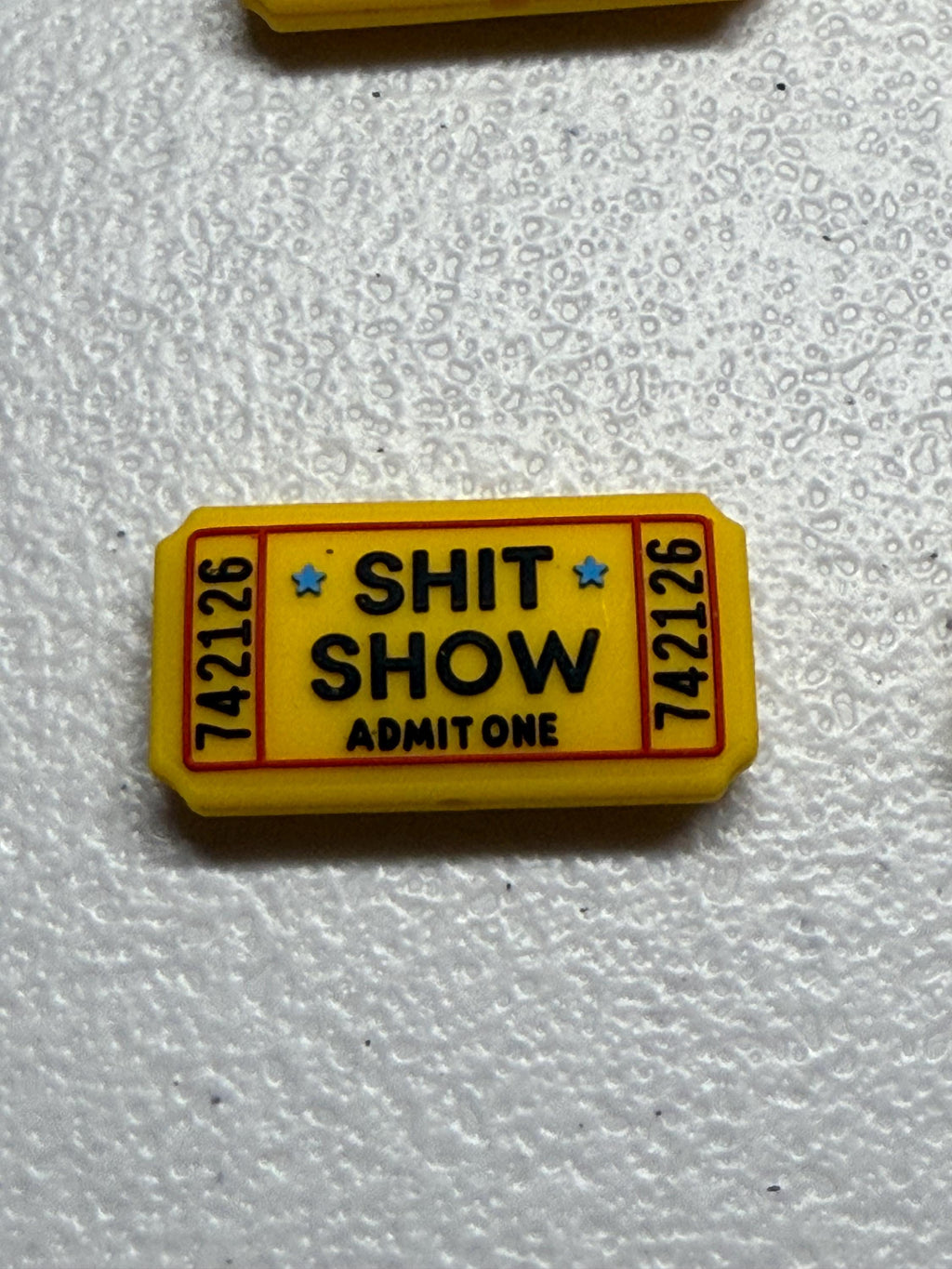 Shit Show Admit One Ticket Silicone Focal Bead – Funny DIY Keychain & Bracelet Charm