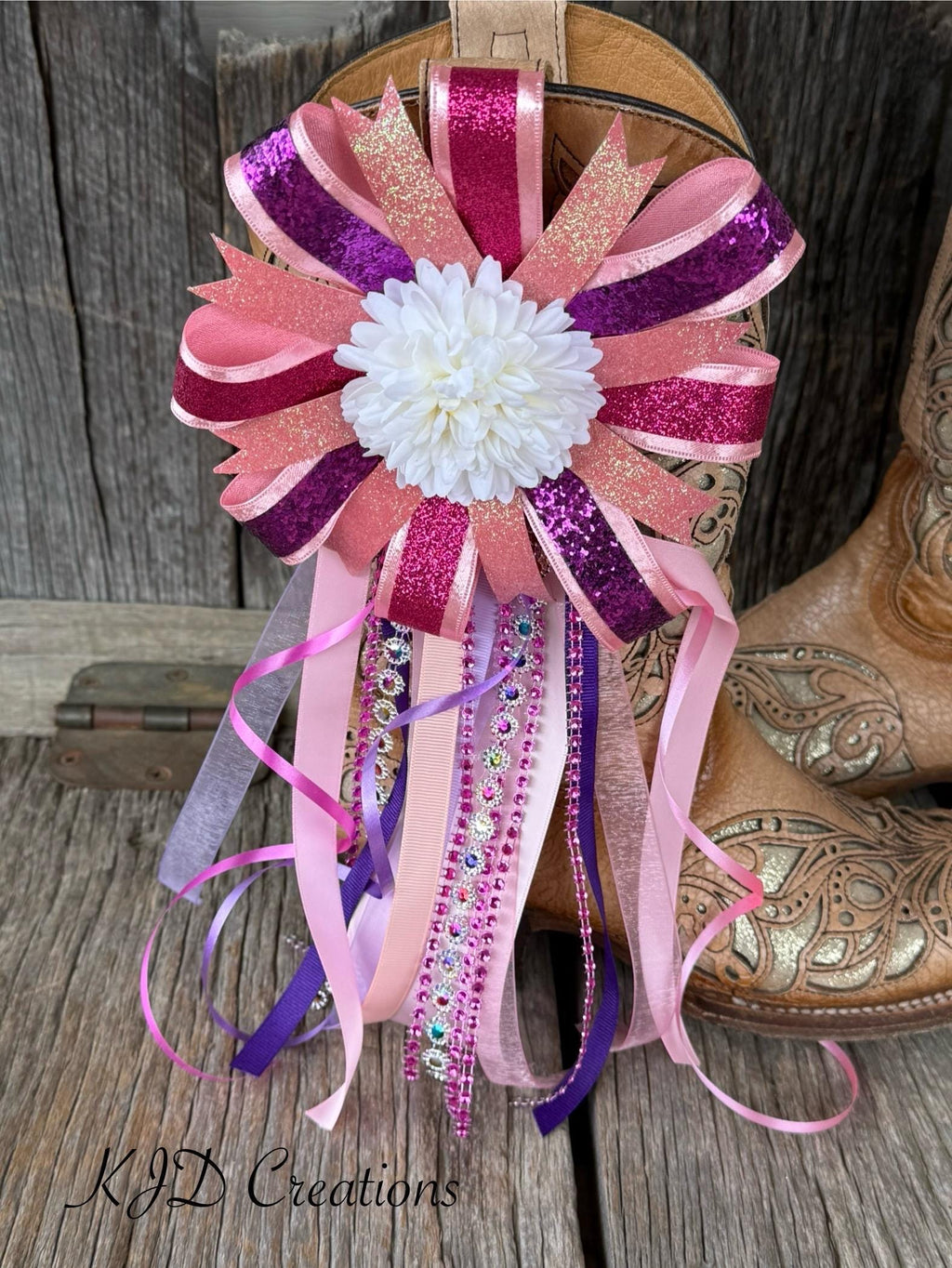 Pink & Purple Glitter Mini Boot Mum – Homecoming Clip-On Boot Accessory