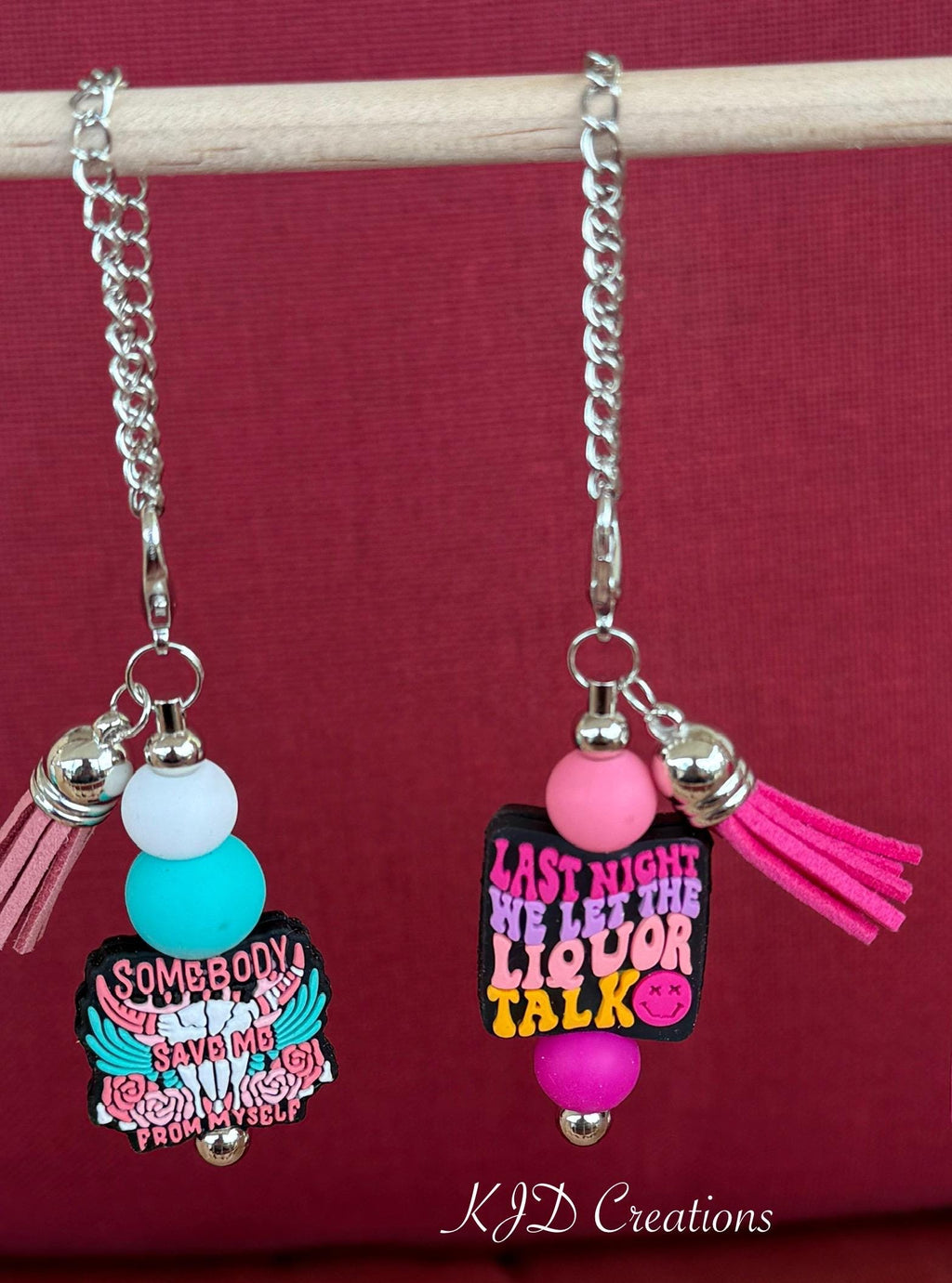 Country Music Silicone Beaded Tumbler Cup Charm | Dangle Bracelet for Your Favorite Cup | 4 Designs