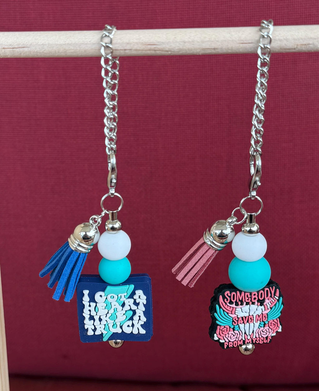 Country Music Silicone Beaded Tumbler Cup Charm | Dangle Bracelet for Your Favorite Cup | 4 Designs