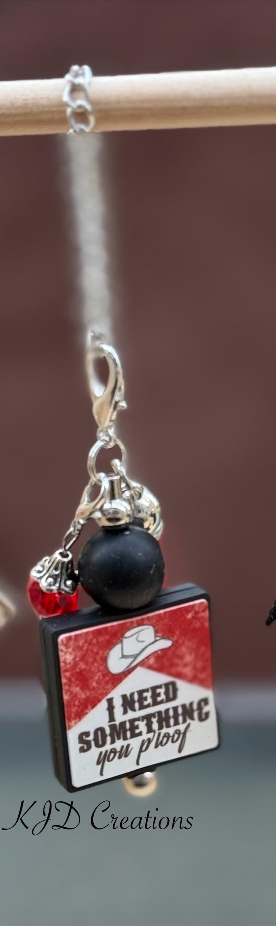 Country music silicone beaded tumbler cup handle charm — dangle charm 