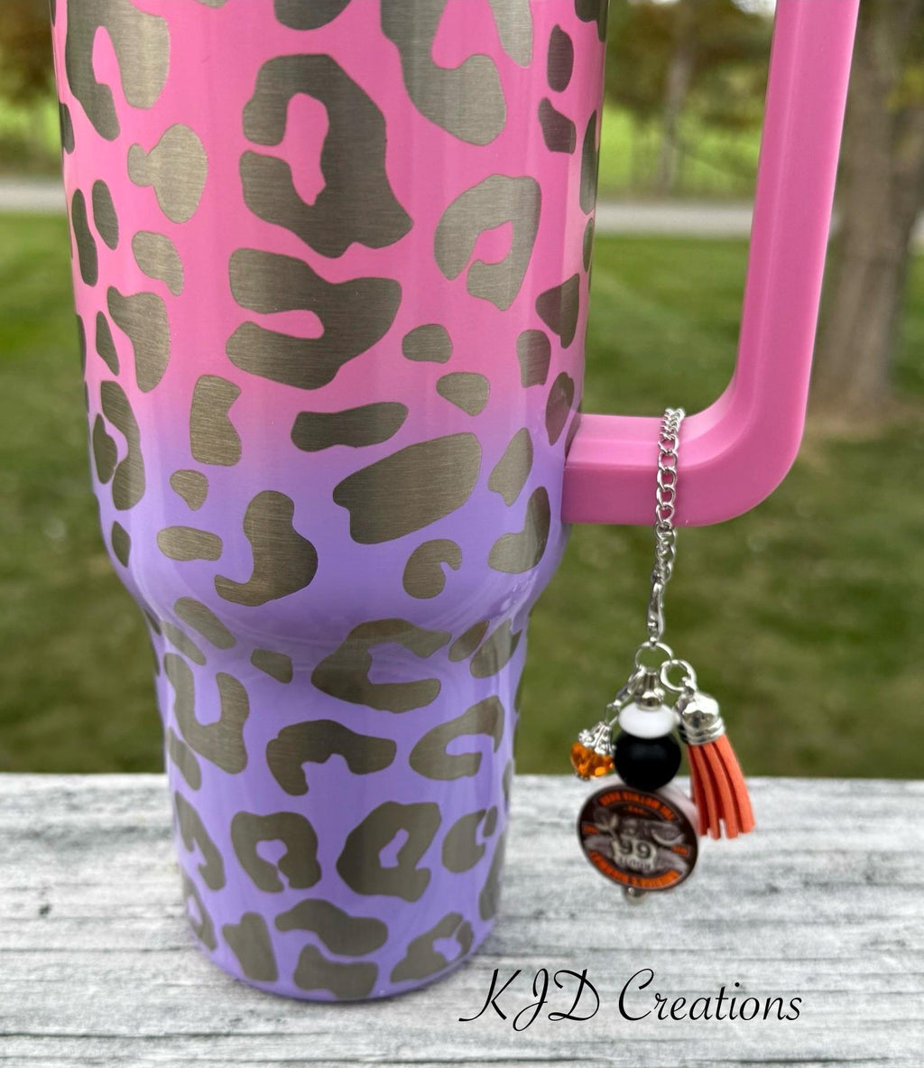 Silicone Beaded Tumbler Dangle Charm – Football Gnome, Tequila, Route 66 & Aussie Dog Styles
