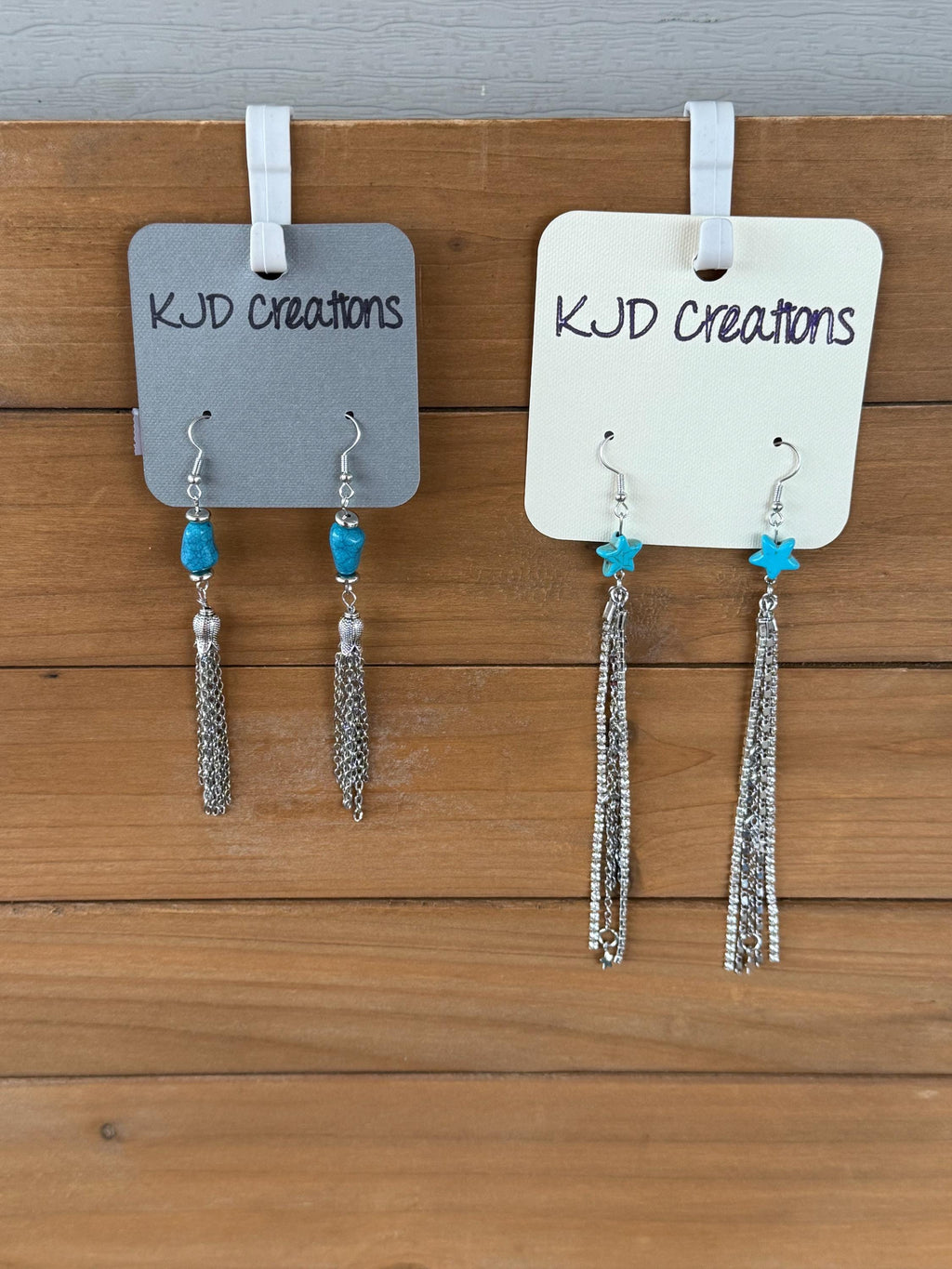 Western Boho Long Dangle Silver Chain Earrings with Turquoise Accent – Star & Stone Styles
