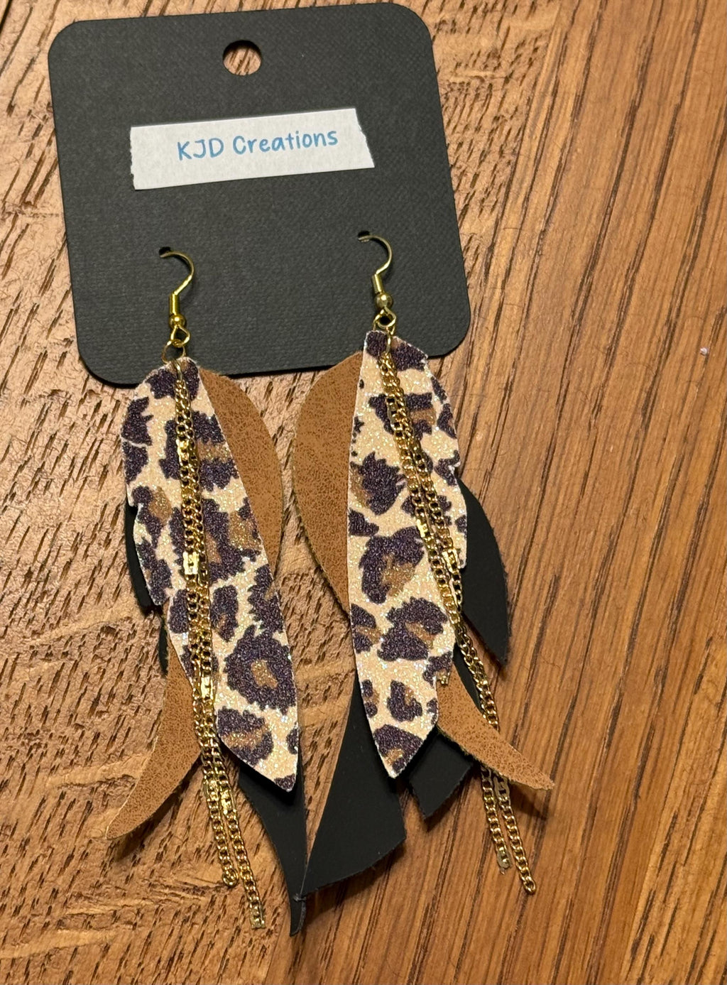 Leopard & Cheetah Animal Print Glitter Faux Leather Layered Fringe Dangle Earrings | Handmade Western Boho Statement Earrings