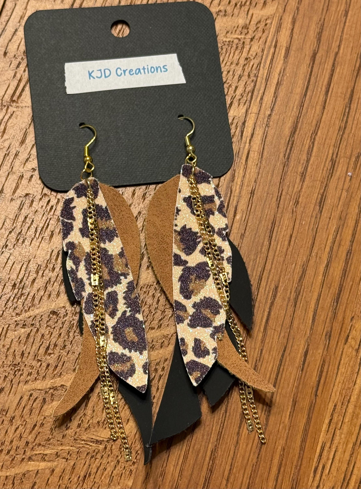 Leopard & Cheetah Animal Print Glitter Faux Leather Layered Fringe Dangle Earrings | Handmade Western Boho Statement Earrings