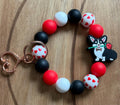 Corgi Dog Silicone Beaded Keychain & Wristlet with Leather Tassel | Pembroke & Cardigan Welsh Corgi