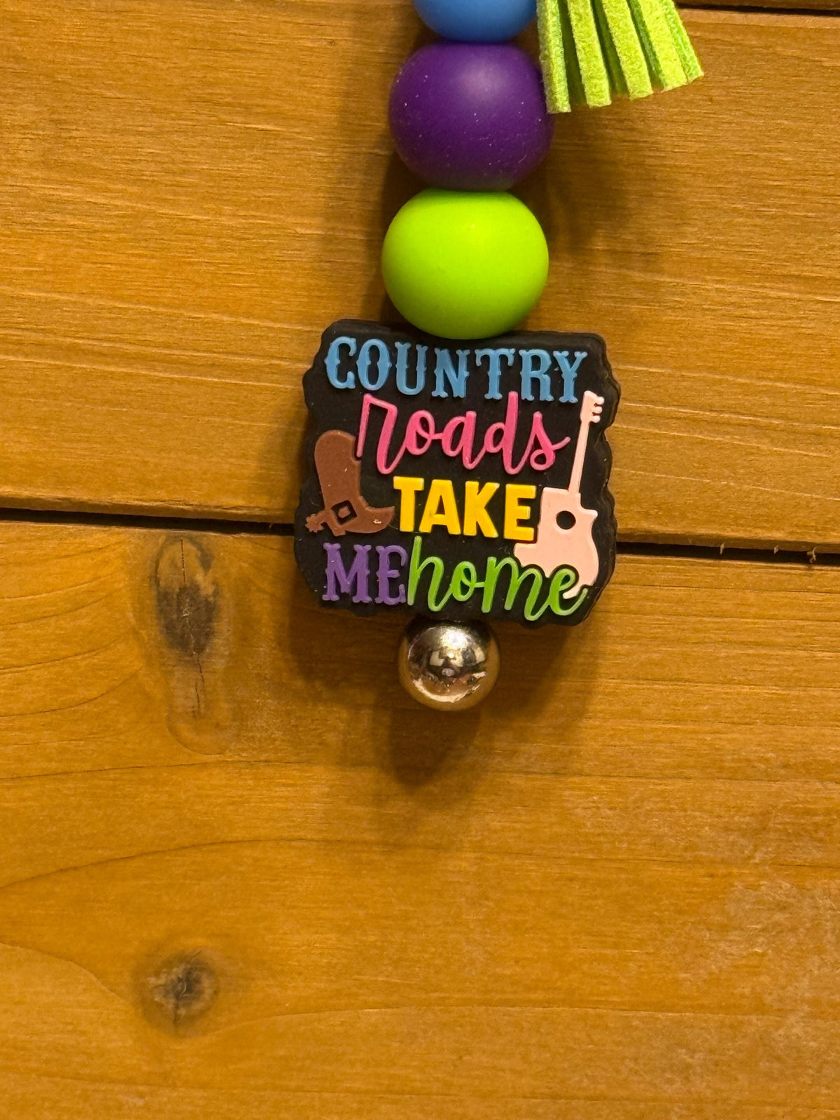 Country Music Silicone Beaded Keychain | 90s Country & Classic Country Roads Bag Charm