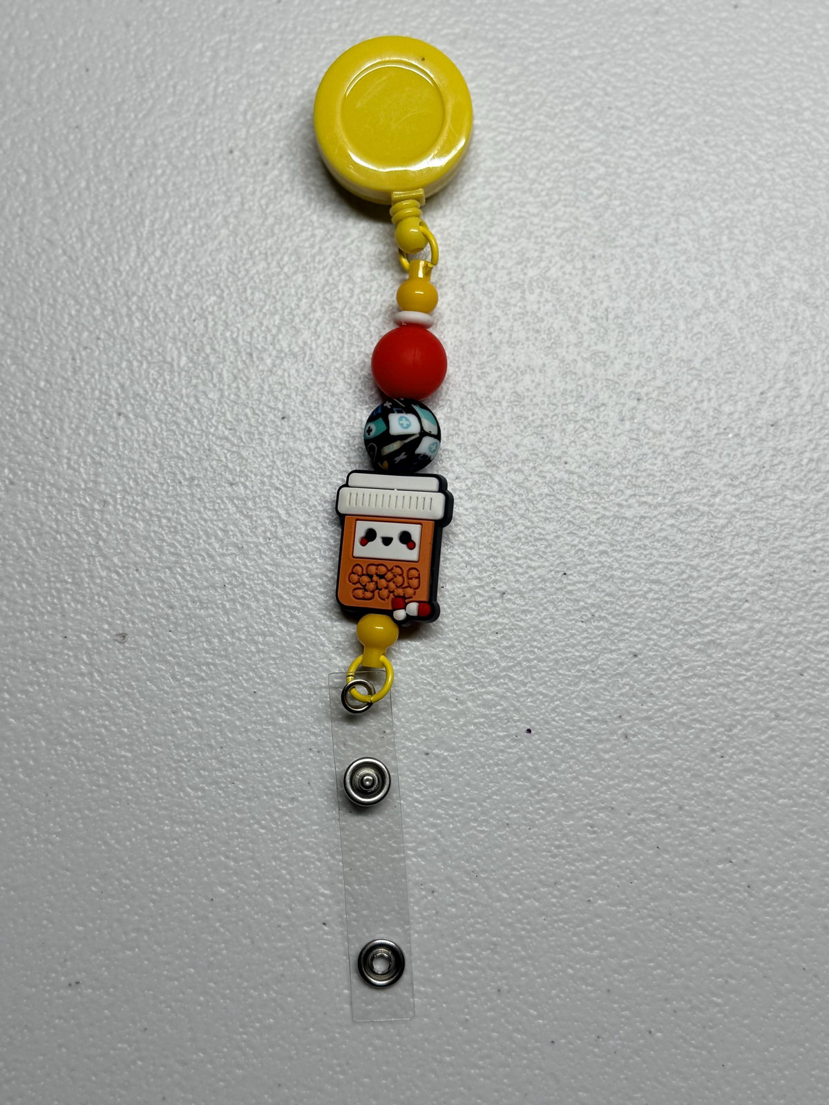 Silicone Beaded Retractable Badge Reel ID Holder for Nurses, Doctors & Healthcare Workers