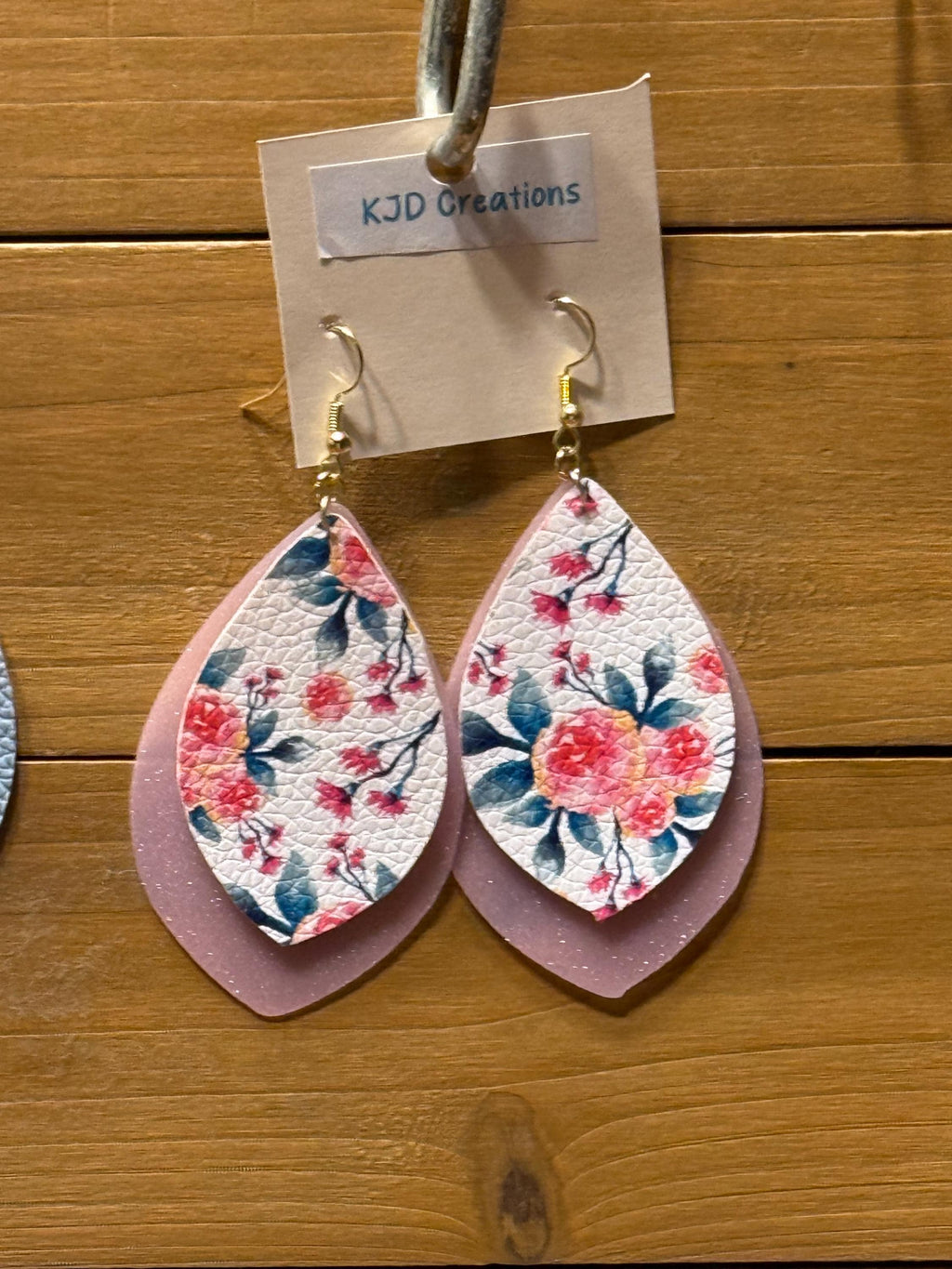 Boho Western Faux Leather Layered Teardrop Dangle Earrings – Floral & Glitter Styles