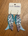 Leopard & Cheetah Print Faux Leather Layered Feather Dangle Earrings - Turquoise, Pink & Earth Tones