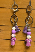 Scrub Life Silicone Beaded Keychain with Leather Tassel | Gift for Nurses, Doctors & Medical Professionals