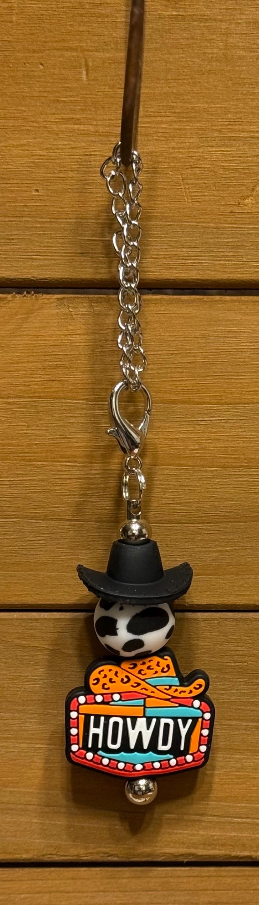 Silicone beaded tumbler cup handle dangle charm – Howdy design