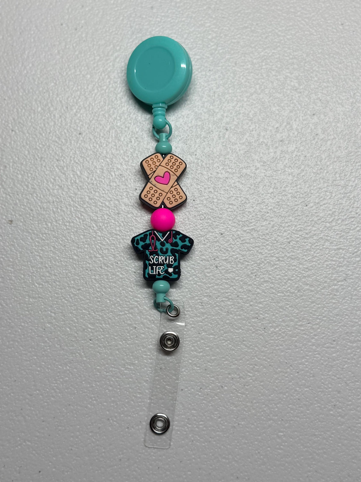 Silicone Beaded Retractable Badge Reel ID Holder for Nurses, Doctors & Healthcare Workers