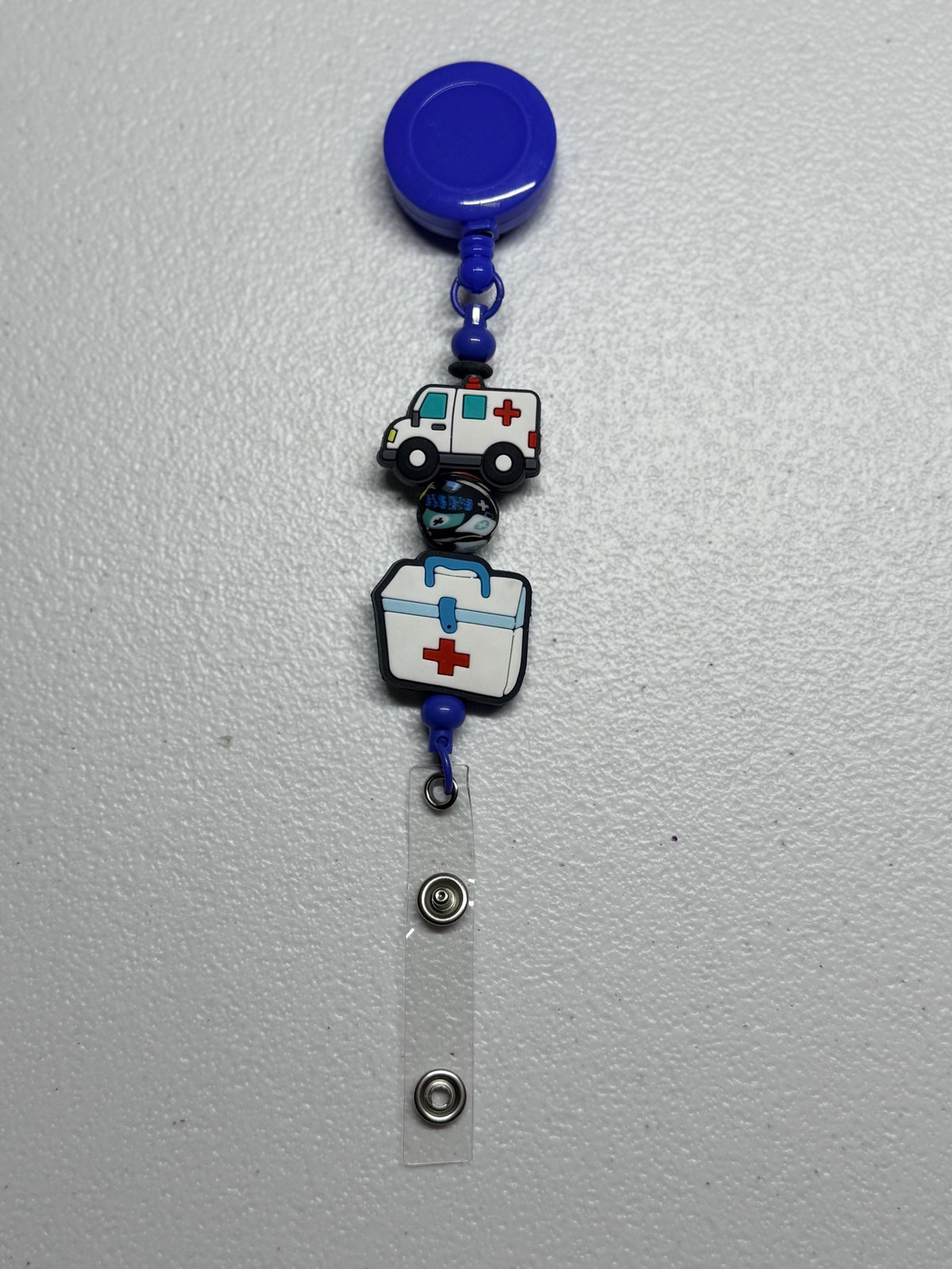 Silicone Beaded Retractable Badge Reel ID Holder for Nurses, Doctors & Healthcare Workers