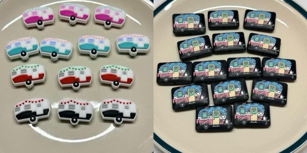 Happy Camper Retro RV Silicone Focal Bead | Keychain, Bracelet & Pen Charm