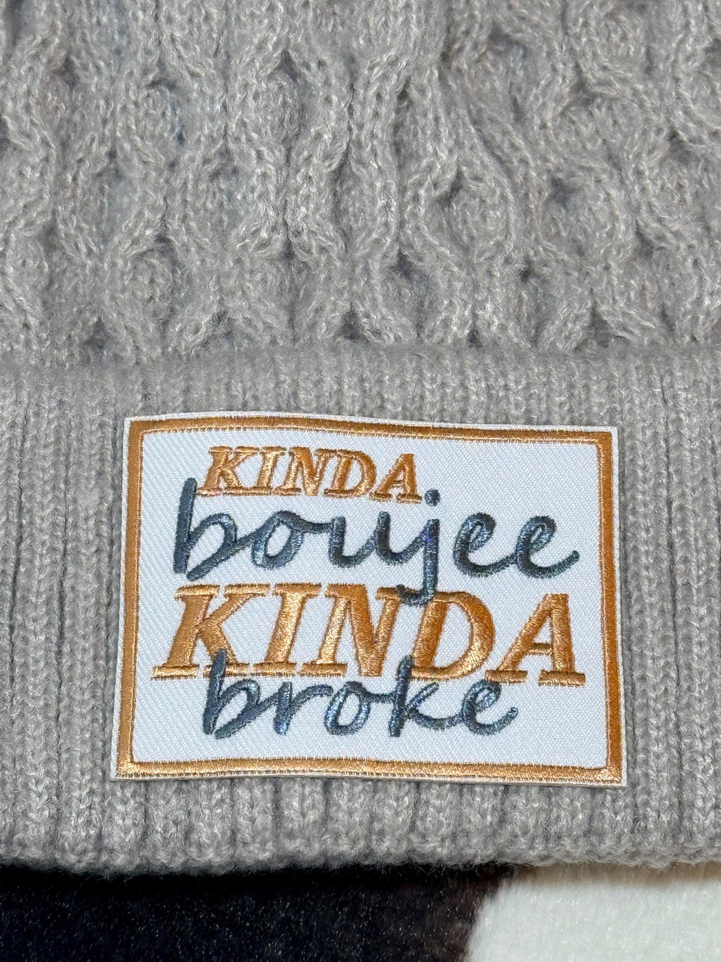 Knit Winter Beanie Hat with Faux Fur Pom-Pom – Funny Patch Styles | Boujee, Expensive & Spoiled