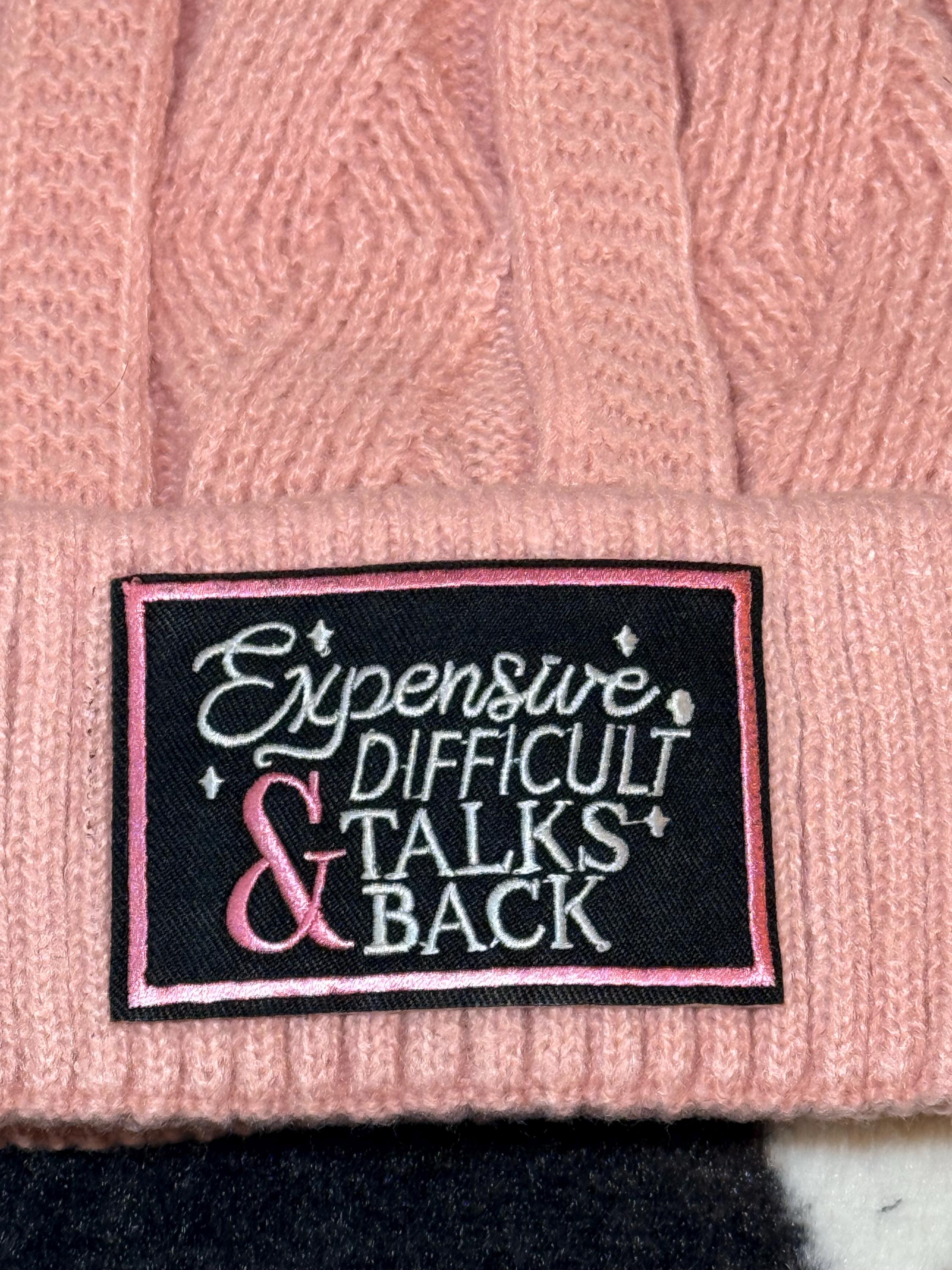 Knit Winter Beanie Hat with Faux Fur Pom-Pom – Funny Patch Styles | Boujee, Expensive & Spoiled