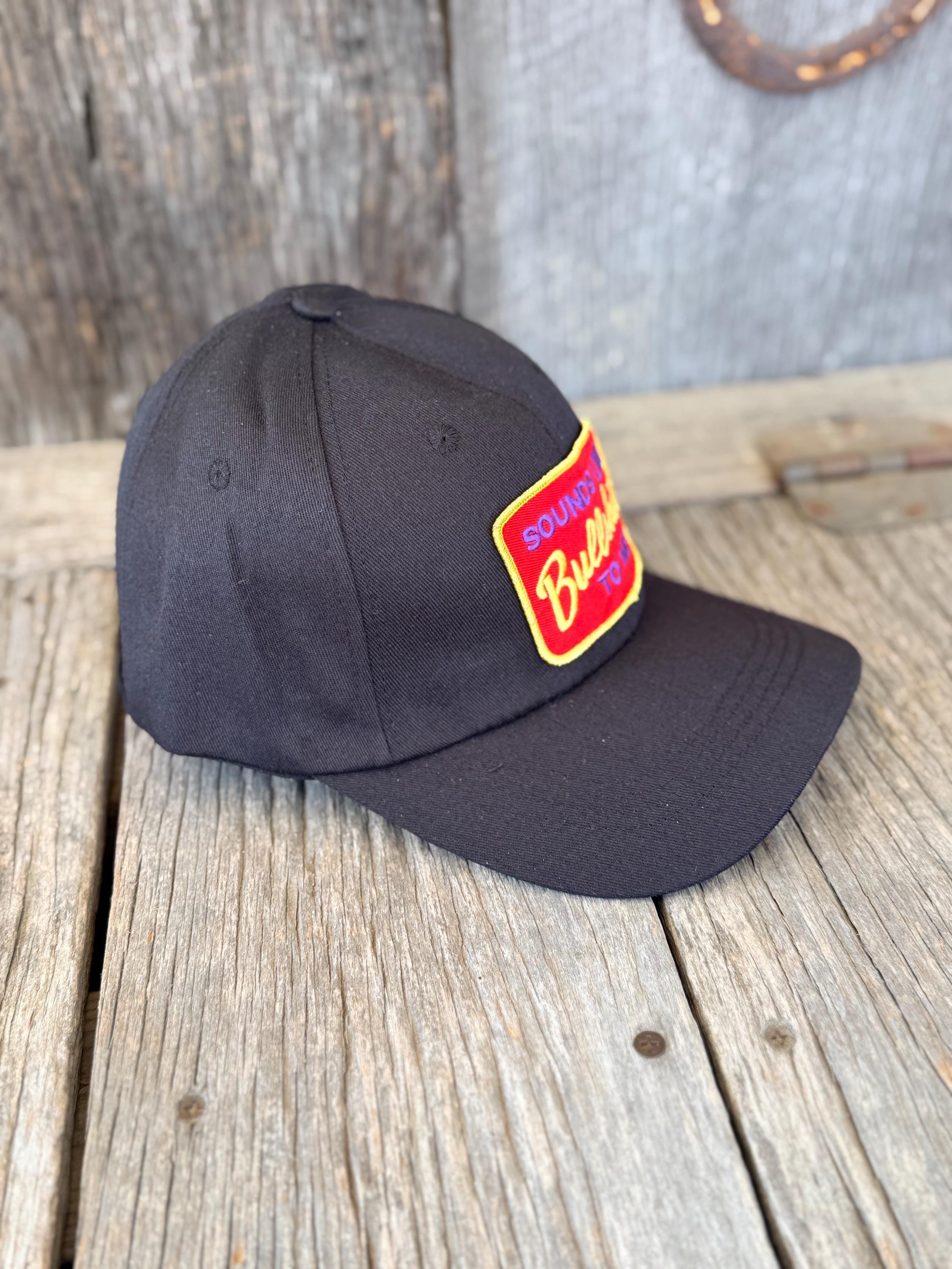 "Sounds Like Bullsh*t To Me" Black Trucker Hat | Funny Sarcastic Western Cowgirl Hat | Iron-On Patch