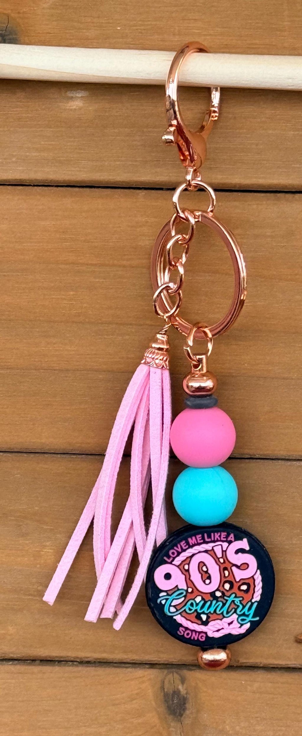 Country Music Silicone Beaded Keychain | 90s Country & Classic Country Roads Bag Charm