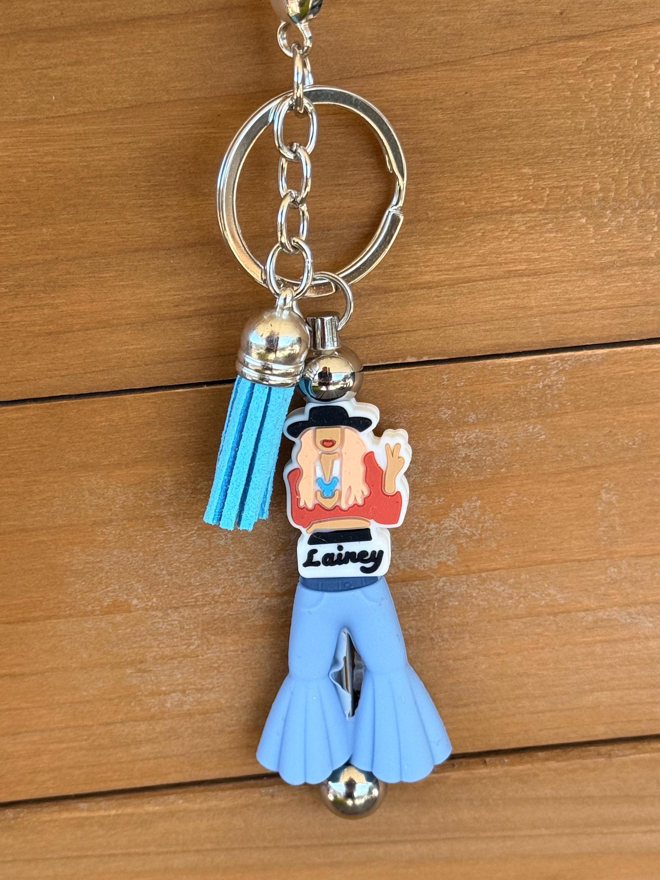 Bell Bottoms & Fringe Silicone Beaded Keychain | Country Music Bag Charm
