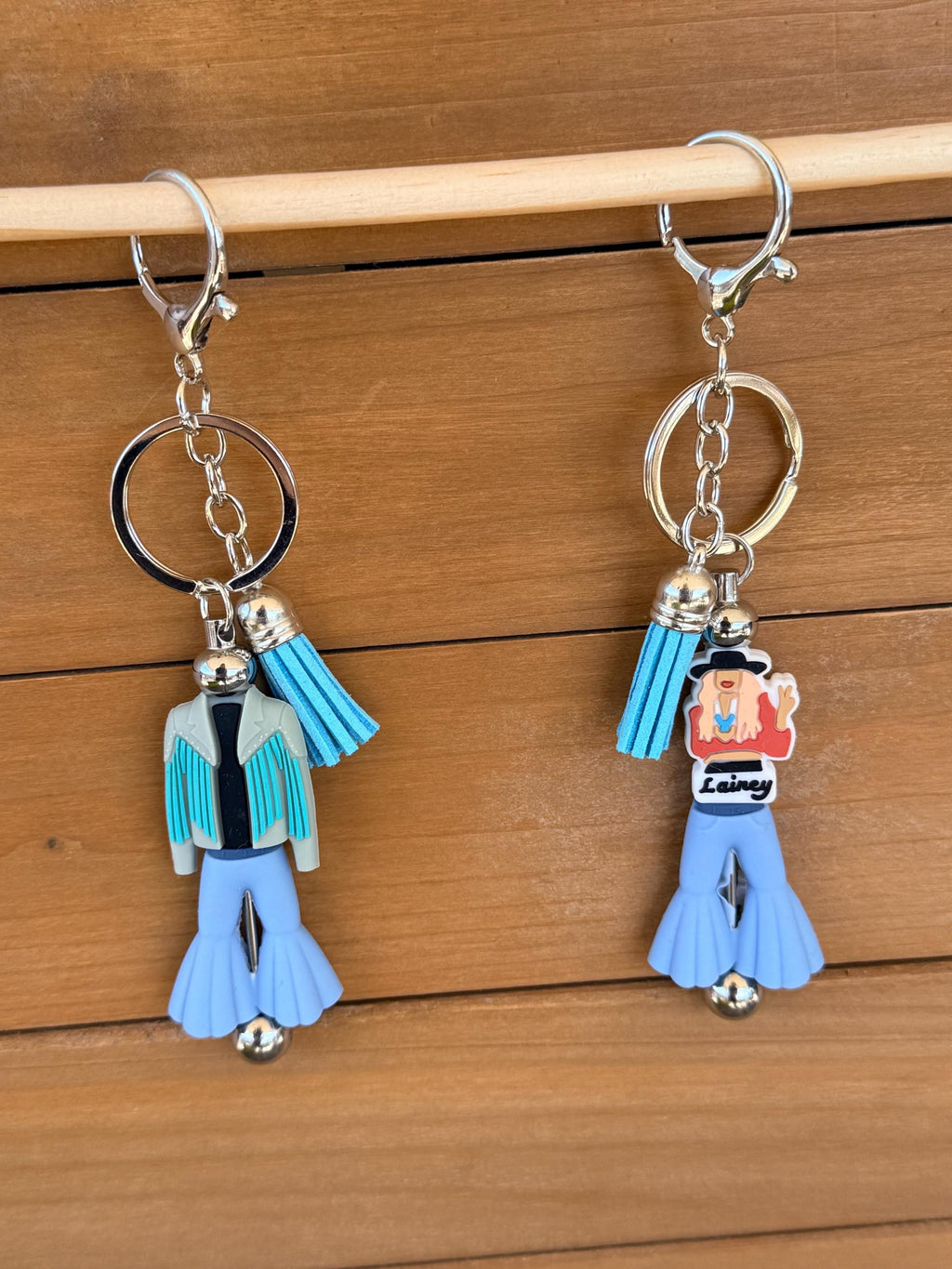 Bell Bottoms & Fringe Silicone Beaded Keychain | Country Music Bag Charm