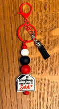 Realtor & Real Estate Agent Silicone Beaded Keychain & Wristlet with Leather Tassel